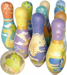 Soft dinosaur bowling pins WOOPIE – set of 12