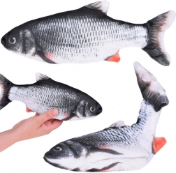 Interactive plush fish with moving tail, USB, 25 cm