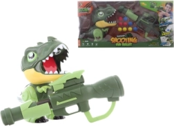 Shooting set with dinosaur and battery-powered balls