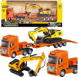Model of a Truck with Trailer and Excavator Huina 1:50