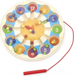 Wooden Magnetic Game Clock Labyrinth Viga