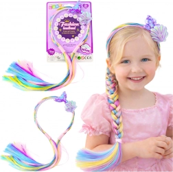 Children's headband with colorful braid and mermaid motif