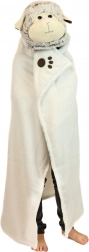 Warm hooded blanket sheep with paw pockets