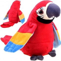 Talende plysbabypapegøje med gentagelse – Rød
