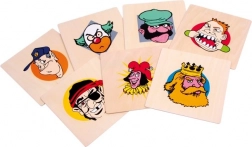 Wooden Birthday Plates Happy Faces SMALL FOOT, set of 7 pcs