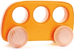 Oranžový dřevěný autobus