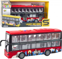 Mestni nadstropni avtobus 1:16 s frikcijskim pogonom, lučmi in zvoki – rdeč