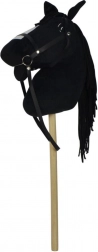 Plush hobby horse with sound, 70 cm, black