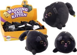Plush Cat Stretch Jumping Mascot Black