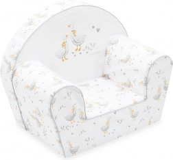 Children’s foam armchair with geese, with washable cotton cover