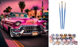 Dipingi con i numeri Sportiva Rosa tela 40x50 cm