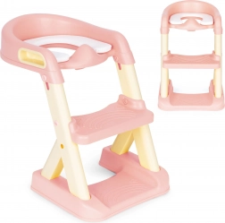 Children's toilet seat with steps pink ECOTOYS