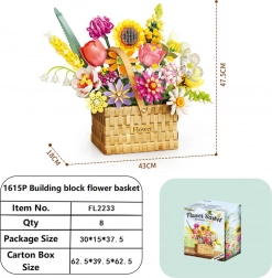 Spring Bouquet Building Set in a Basket, 1615 Pieces