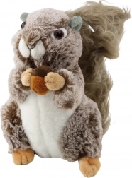 Plush squirrel with nut, brown 18 cm