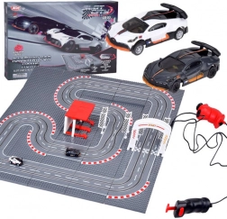 Pista da corsa BUGATTI a mattoncini con 2 auto e controller