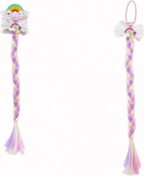 Gumica za kosu s mašnom i šarenom pletenicom s fliterima