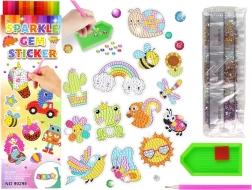 Creative Set of Diamond Stickers Animals and Rainbow