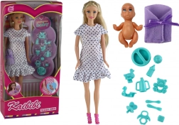 Graviditetsdukke med barn og tilbehør