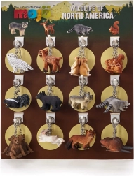 Espositore Mojo con 72 portachiavi – animali del bosco