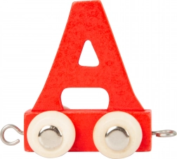 Small Foot drewniany wagonik z literą A – kolorowy alfabet