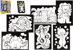 Scratch Art Picture 6pcs Color + 6pcs Stands in Box 19x22x6.5cm