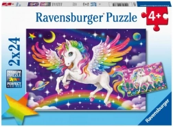 Puzzel Ravensburger – eenhoorn en pegasus 2×24 stukjes