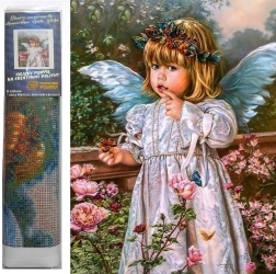 Diamond Painting Angel with Flowers 30x40 cm