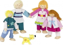 GOKI poppenfamilie met hond – set van 5 stuks