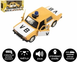 Voiture de police VB Lada 12 cm avec lumière et son à rétrofriction