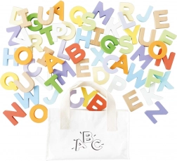 Le Toy Van wooden alphabet in a canvas bag, 60 pcs