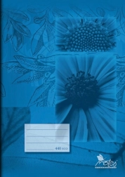 School Notebook A4 Eco Blue Flowers, 40 sheets, plain