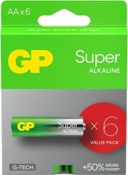 Alkalické baterie GP Super AA 6ks