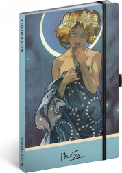 Notebook Alfons Mucha – Luna, dotted 13 × 21 cm