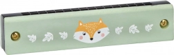 Harmonica vert avec motif de renard