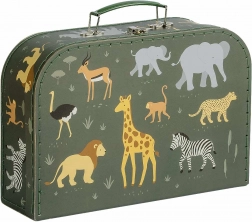 A Little Lovely Company két darabos karton bőrönd szett gyerekeknek erdei állatok motívummal – Állatok