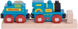 Blue Locomotive with Tender and 2 Tracks by Bigjigs Rail