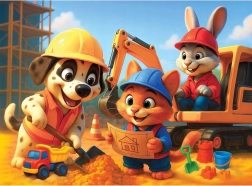 wooden puzzle WOODEN CITY cheerful team, 40 pieces