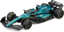 Bburago 1:43 Formula 1 Aston Martin AMR23 n°18 Lance Stroll – modèle en métal avec pilote dans coffret cadeau