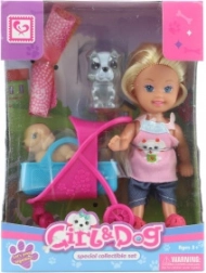 Bambola con passeggino per animali domestici