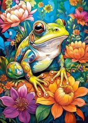Puzzle Blumenfrosch 1000 Teile