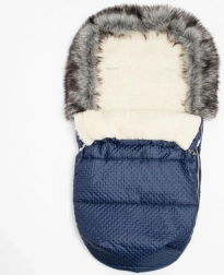 Winter footmuff with wool New Baby Lux, blue