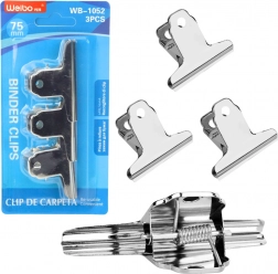 75 mm-es fém irodai csipesz készlet, 3 db