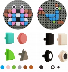 Masterkidz set of pegs in geometric shapes 64 pcs for STEM boards