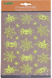 Sötétben világító pók matricák 25 × 14,4 cm halloween
