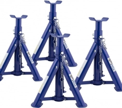 Set assteunen voor auto 2 t – 4 stuks, in hoogte verstelbaar met borgpen, staal, TÜV-certificering