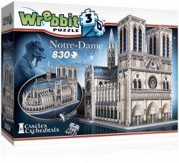3D puzzle Notre-Dame Cathedral by WREBBIT, 830 pieces
