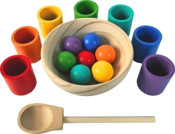2Kids Toys duge kuglice i čašice – montessori set 7 boja