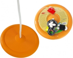 Runde Gartenteller-Schaukel für Kinder, orange