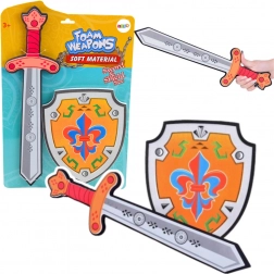 Knight Foam Set: Shield and Sword with Fleur-de-Lis Crest (2 pcs)