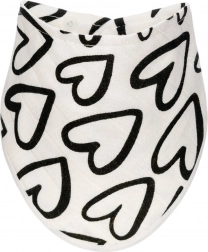 T-TOMI BIO bambusowy śliniak Black hearts